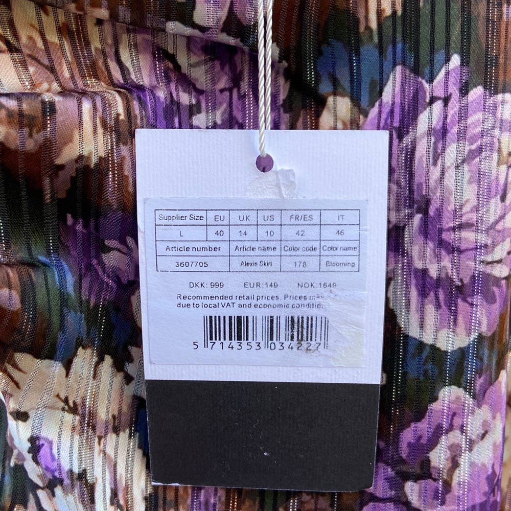 NWT Birgitte Herskind Alexis Ruched Floral Midi Skirt Women's Size 10 - Picture 6 of 12